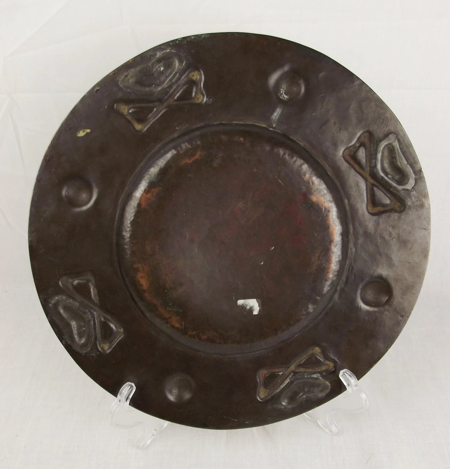Arts And Crafts Copper & White Metal Dish - Image 5