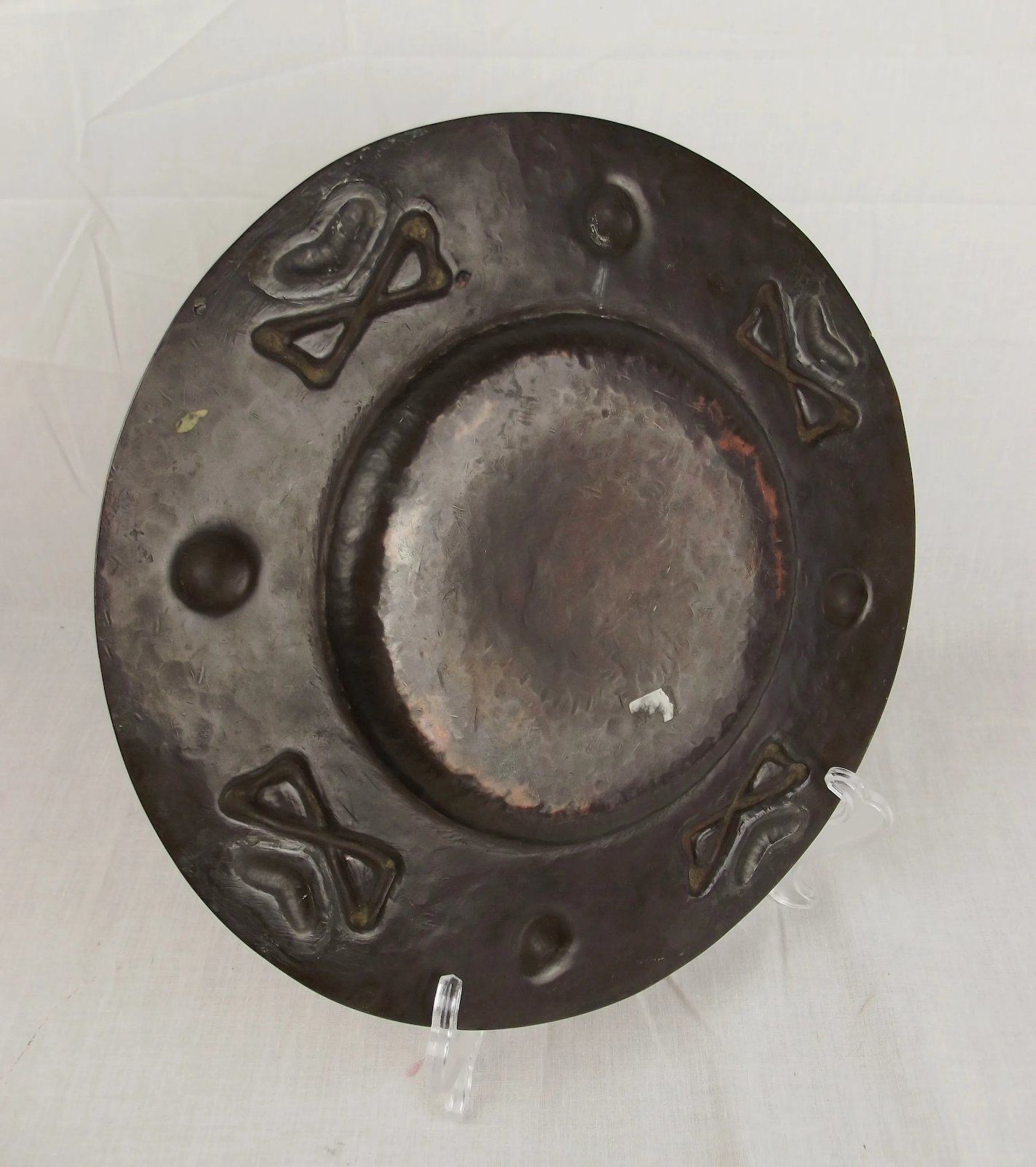Arts And Crafts Copper & White Metal Dish - Image 6