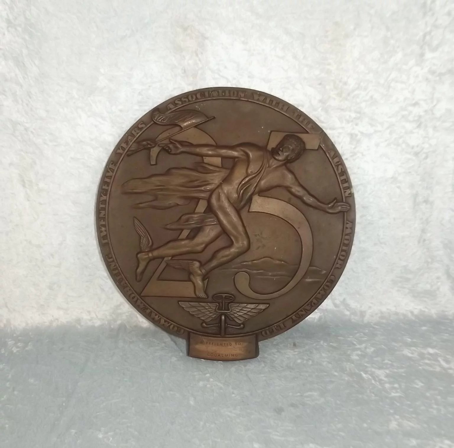 Austin Motor Company 25 Years Commemorative Bronze Plaque - Image 2