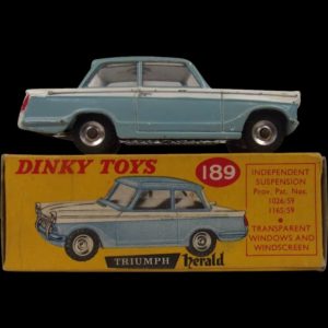 Boxed Dinky 189 - Triumph Herald - Two Tone  Blue/White 1960/64