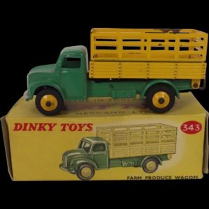 Boxed Dinky No.343 Green & Yellow Farm Produce Wagon 1954-1960