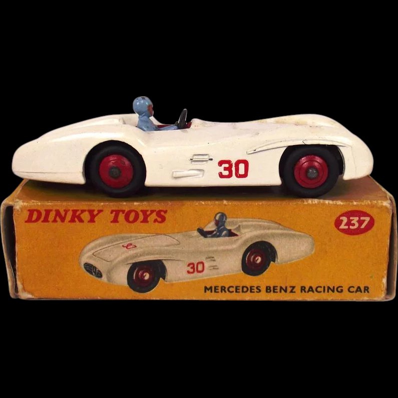 Boxed Dinky Toys 237 White Mercedes Benz Racing Car 1958-1964