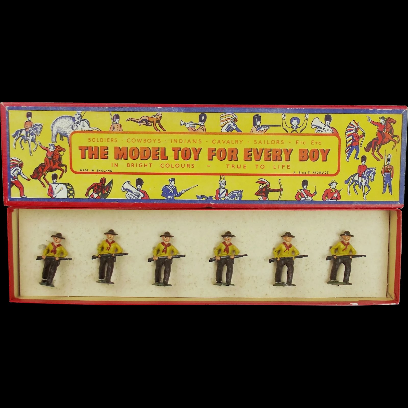 Boxed Set Of Cowboy Figures - The Model Toy For Every Boy c1950’s