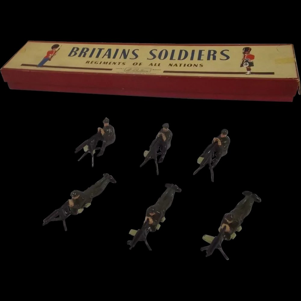 Britains Set 1318 Vickers Machine Gunners (1946 issue) With ROAN Label Box