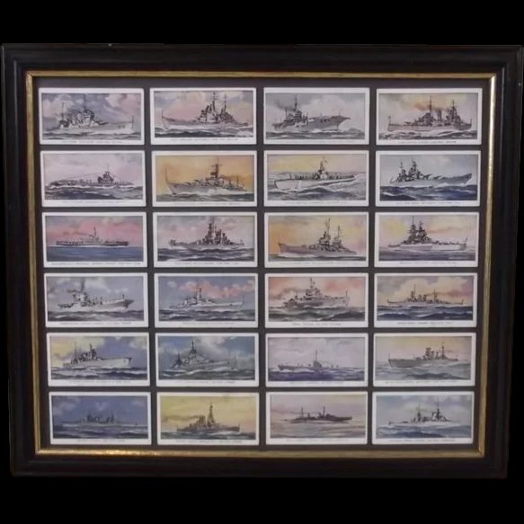 British Automatic Company Warships of the World Set of 24 Cigarette Cards