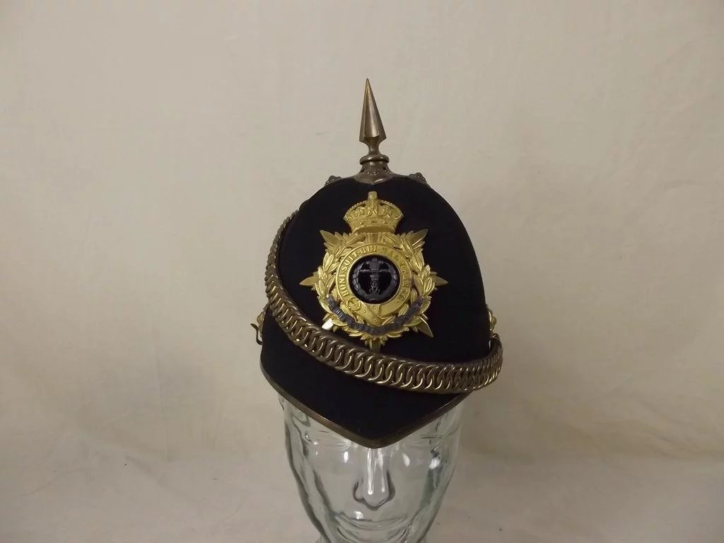 British Post 1902 Middlesex Regiment Officers Home Service Spikehelmet - Image 2