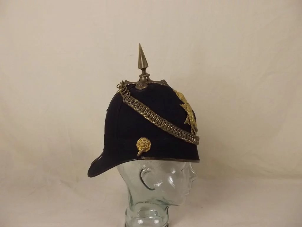 British Post 1902 Middlesex Regiment Officers Home Service Spikehelmet - Image 6