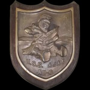 Bronze Ships Badge From USS Ajax AR-6 Repair Ship 1943-1997