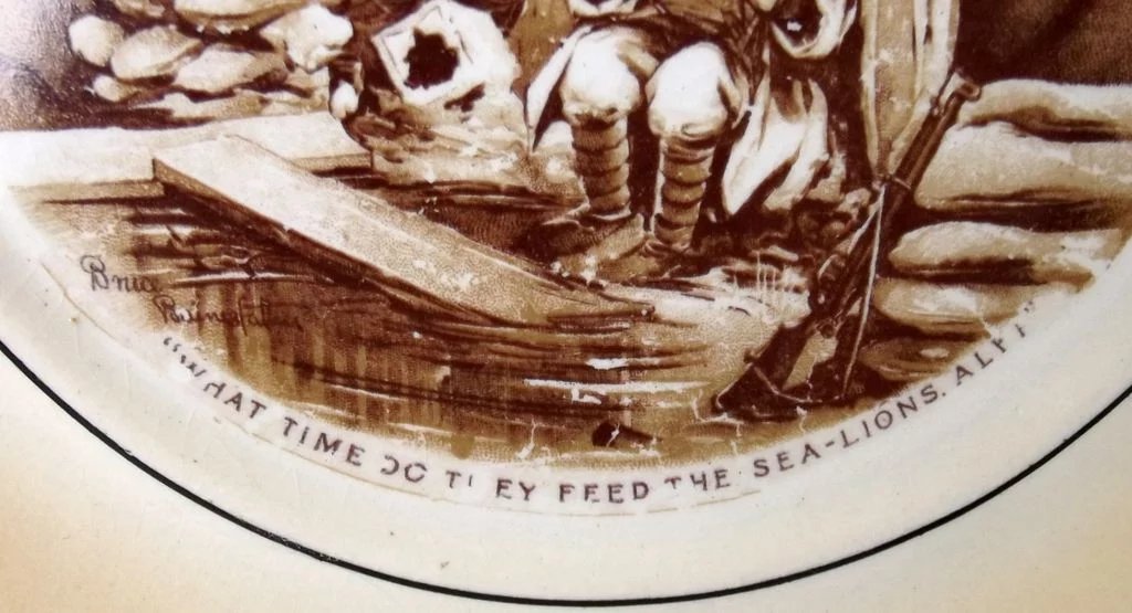 Bruce Bairnsfather "Sea-Lions" Wall Plaque Souvenirs from the Great War - Image 6