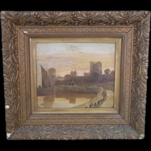 C1880 Oil On Board "Portchester Castle" Will Parley
