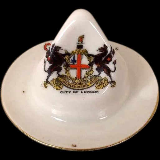 Carlton China Crested China, Colonial Hat - Crest Of London
