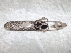 Cased 1905 Silver, Brass & Steel Scissor Set