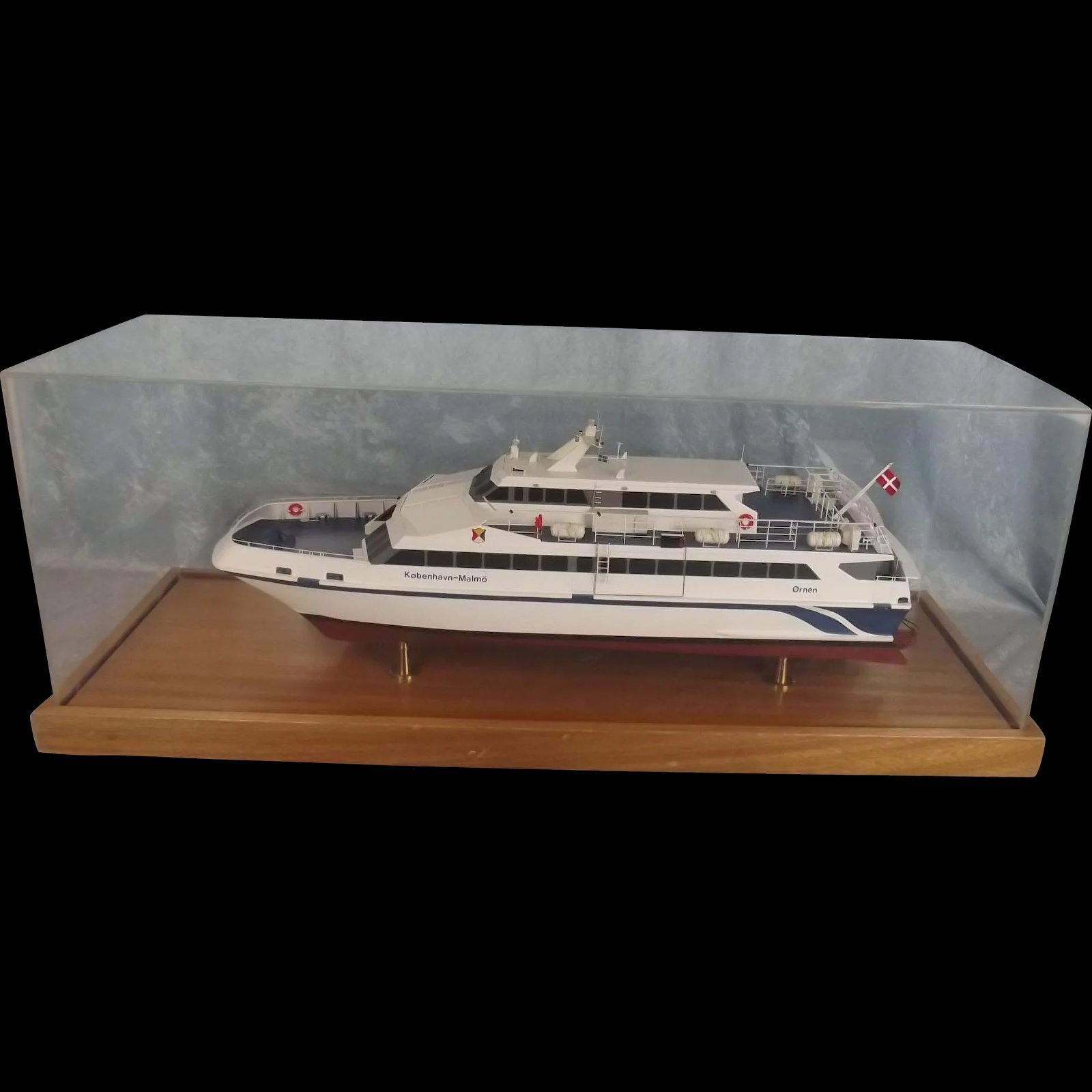 Cased Builders Model Of The Danish Catamaran The Eagle
