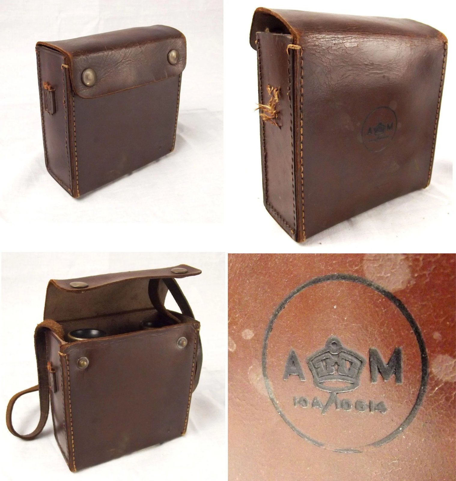 Cased French WWII Era Favorita Binoculars x8 Magnification - Image 2