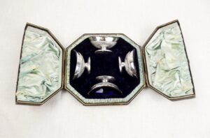 Cased Set of Four Silver Salts c1884