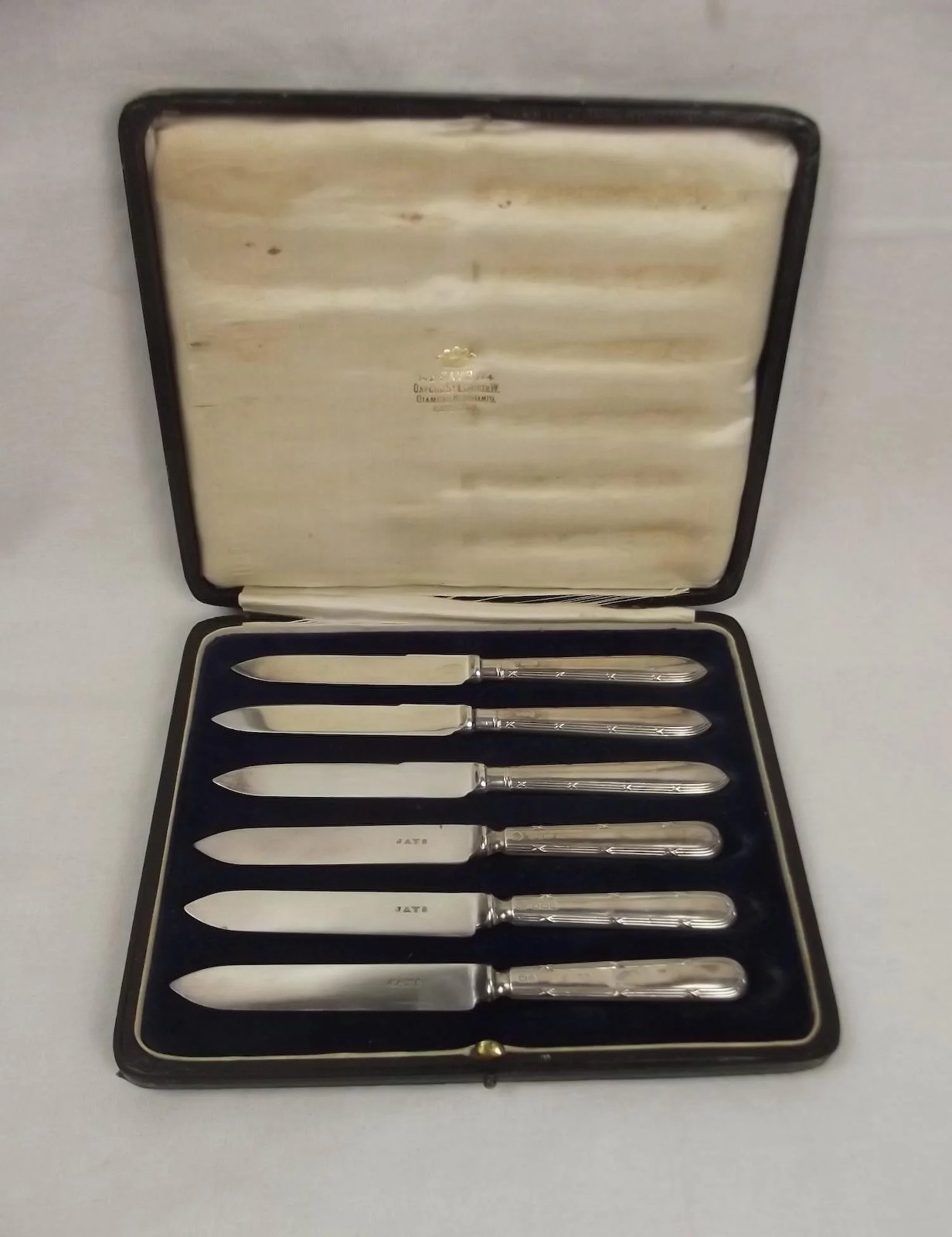 Cased Set of Six Silver Handled Fruit Knives By Jays Of London c1899-1903 - Image 2