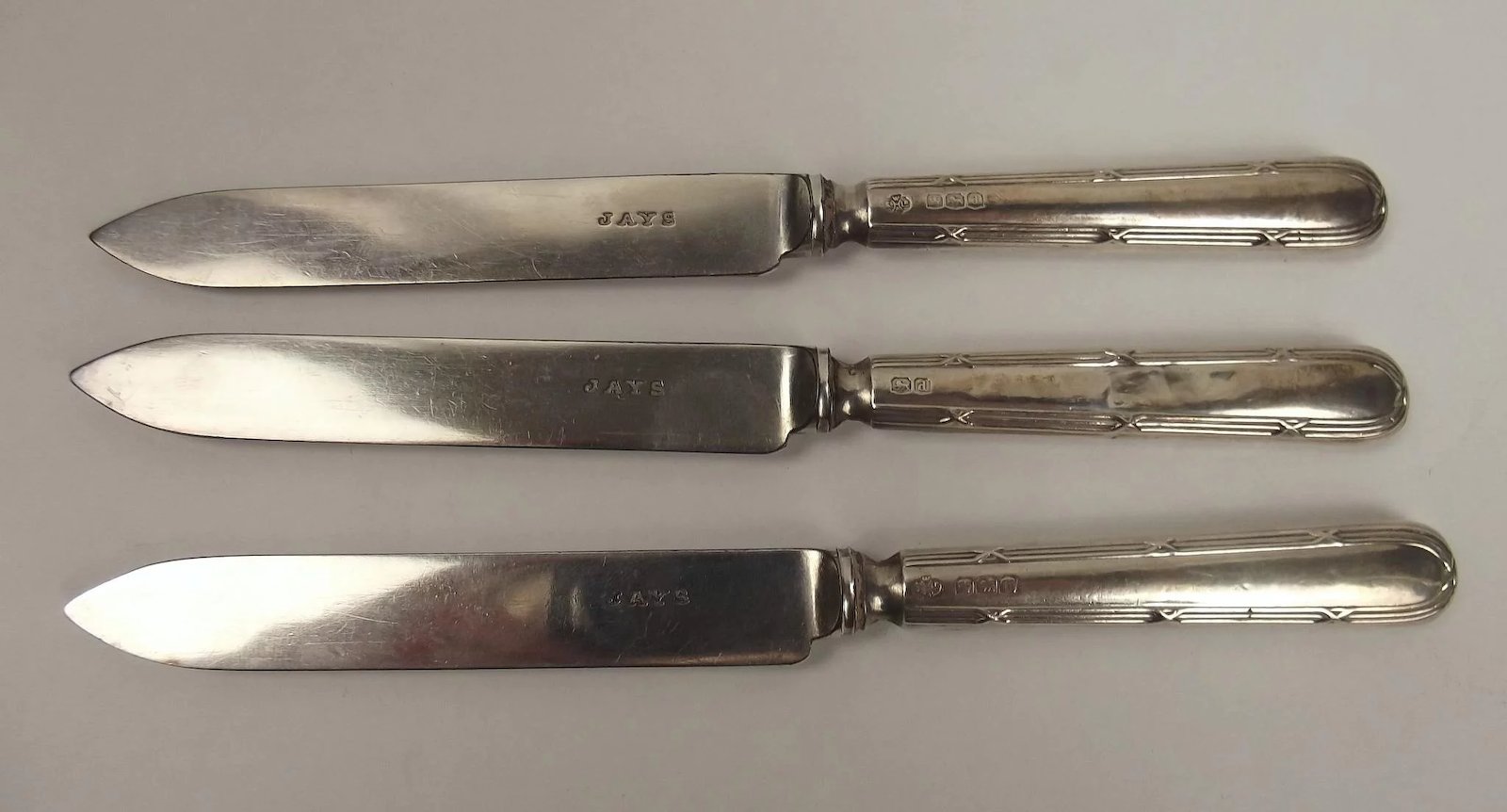 Cased Set of Six Silver Handled Fruit Knives By Jays Of London c1899-1903 - Image 4