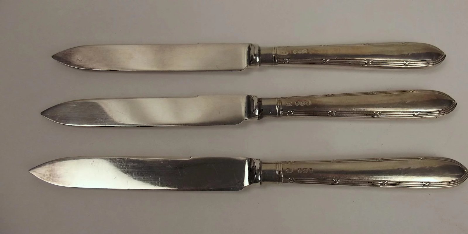 Cased Set of Six Silver Handled Fruit Knives By Jays Of London c1899-1903 - Image 7