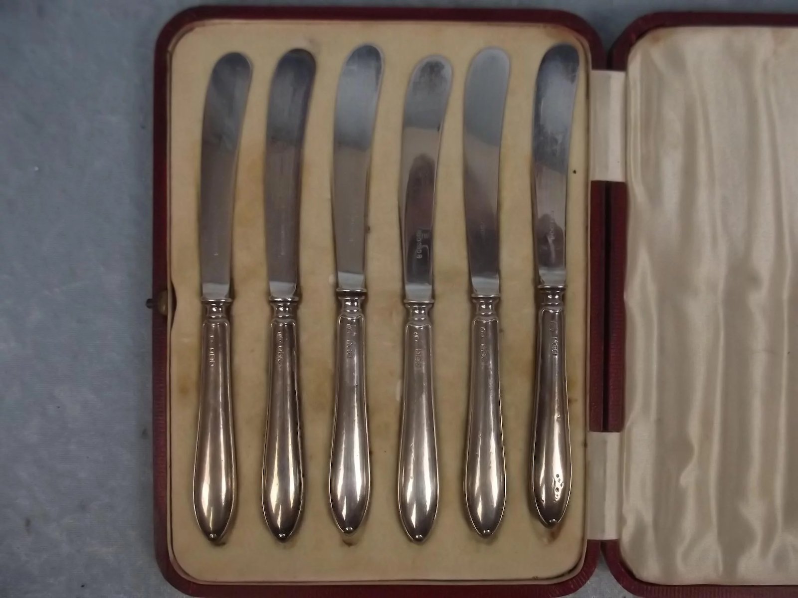 Cased Set Of Six Silver John Biggin Cutlery Sheffield 1908 - Image 3
