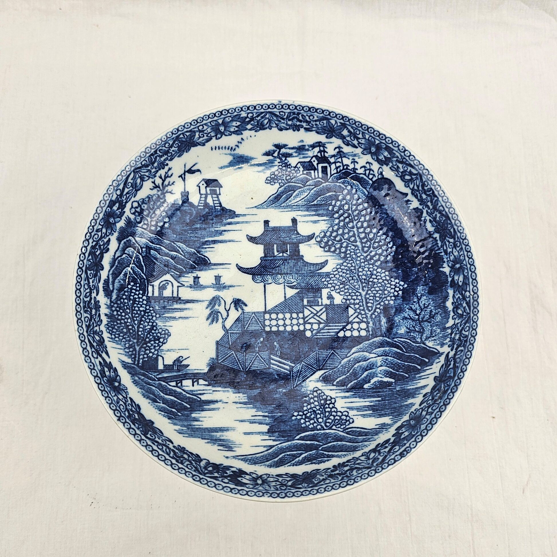 Caughley Blue & White Porcelain Bowl c1780 - Image 2