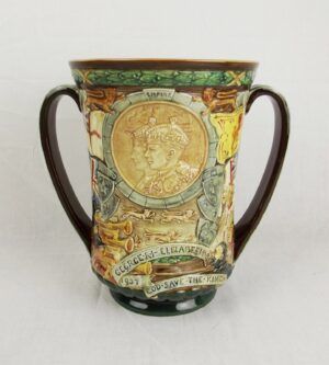 Charles Noke & H. Fenton Royal Doulton George VI & Elizabeth Coronation Loving Cup c1937