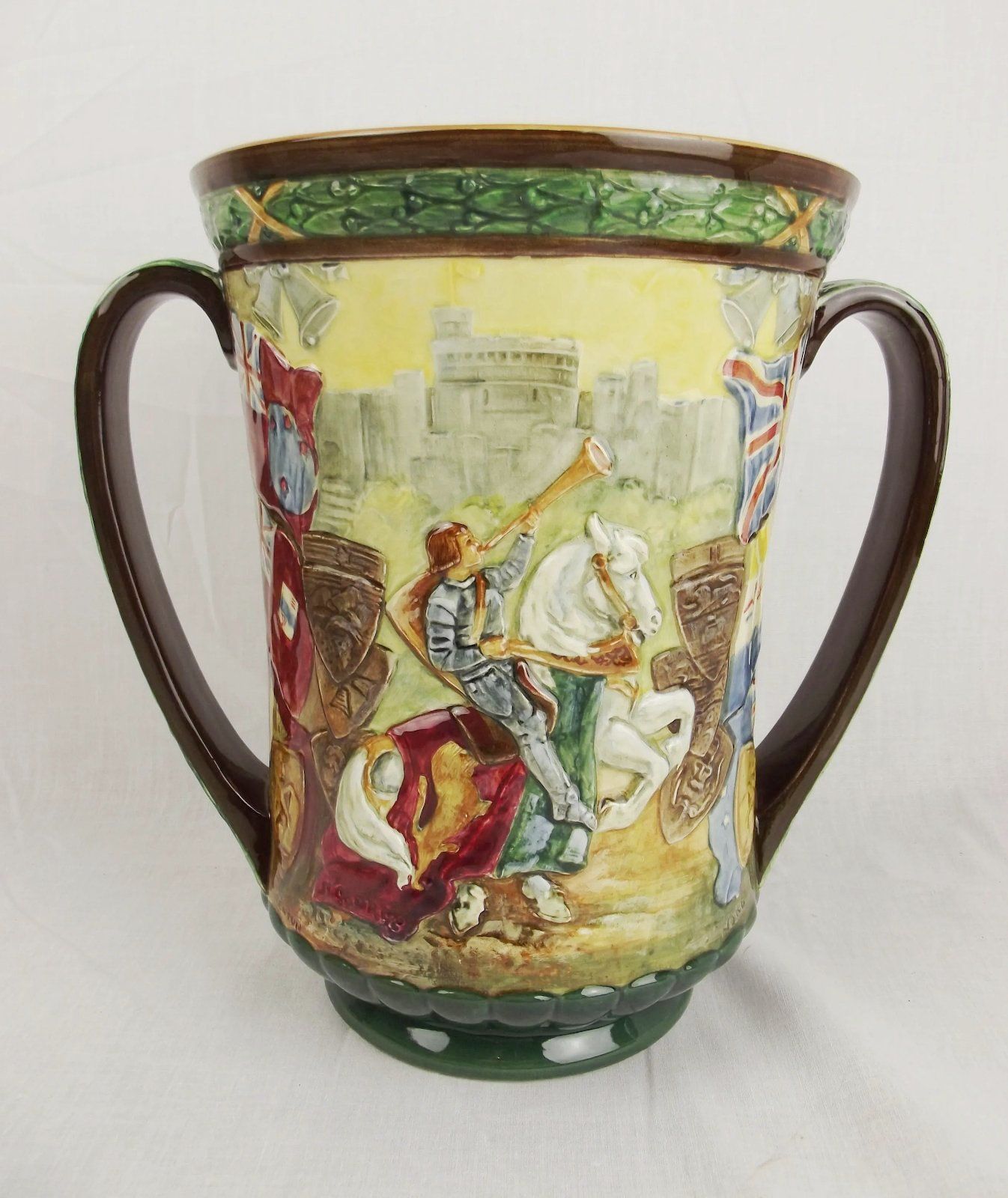 Charles Noke & H. Fenton Royal Doulton George VI & Elizabeth Coronation Loving Cup c1937 - Image 2