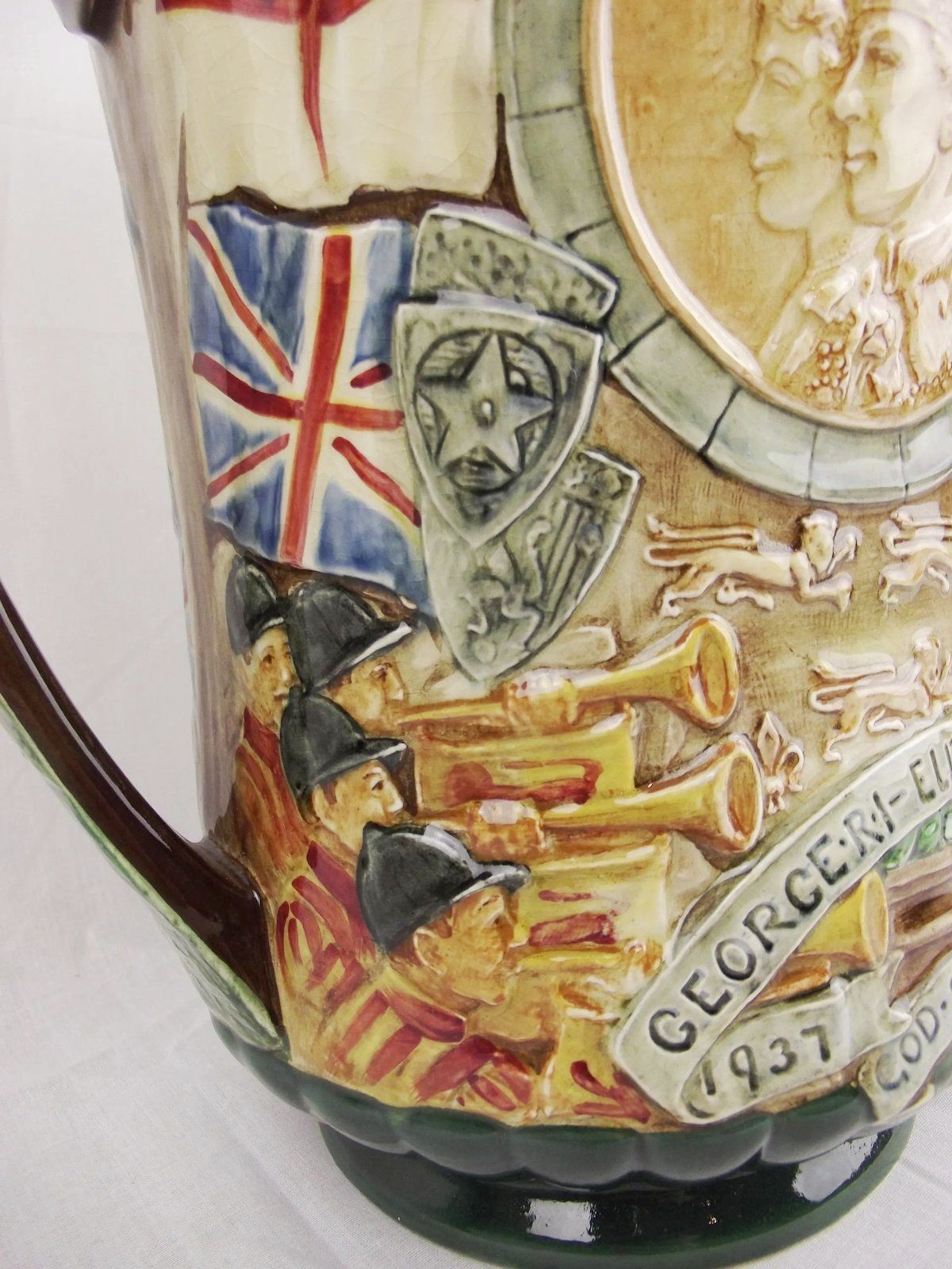 Charles Noke & H. Fenton Royal Doulton George VI & Elizabeth Coronation Loving Cup c1937 - Image 6