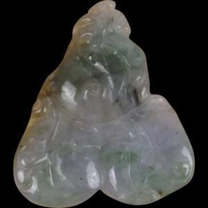 Chinese Celadon & Spinach Lizard Jade Pendant