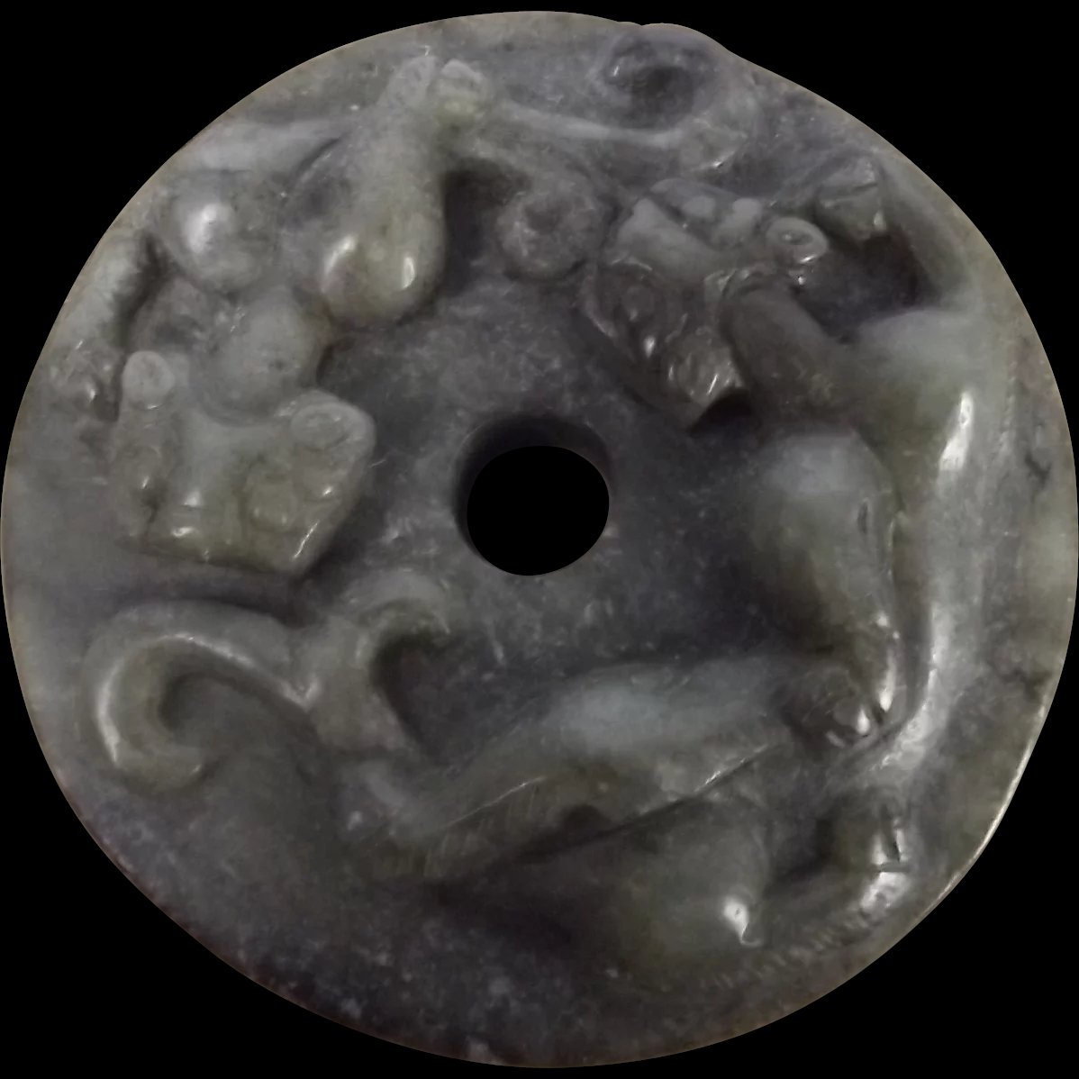 Chinese Han Dynasty Twin Dragon Jade Bi Disc