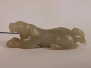 Chinese Nephrite Jade Resting Dog Sculpture