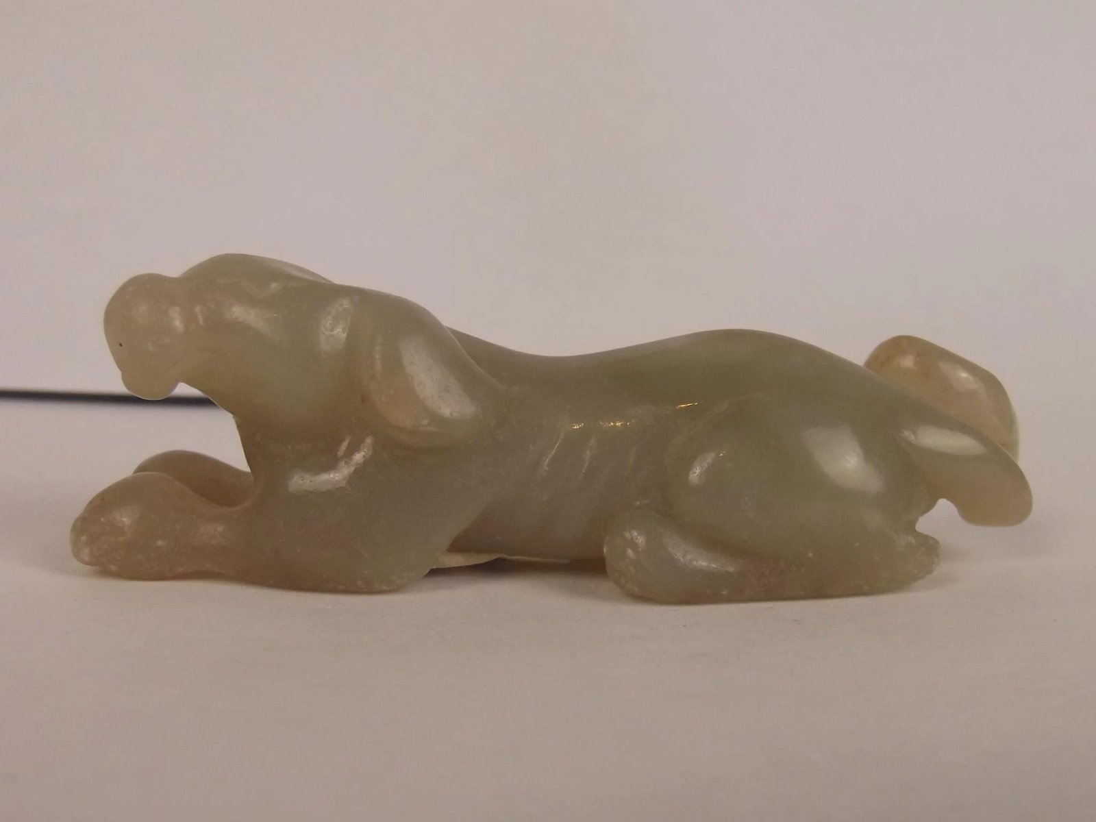 Chinese Nephrite Jade Resting Dog Sculpture