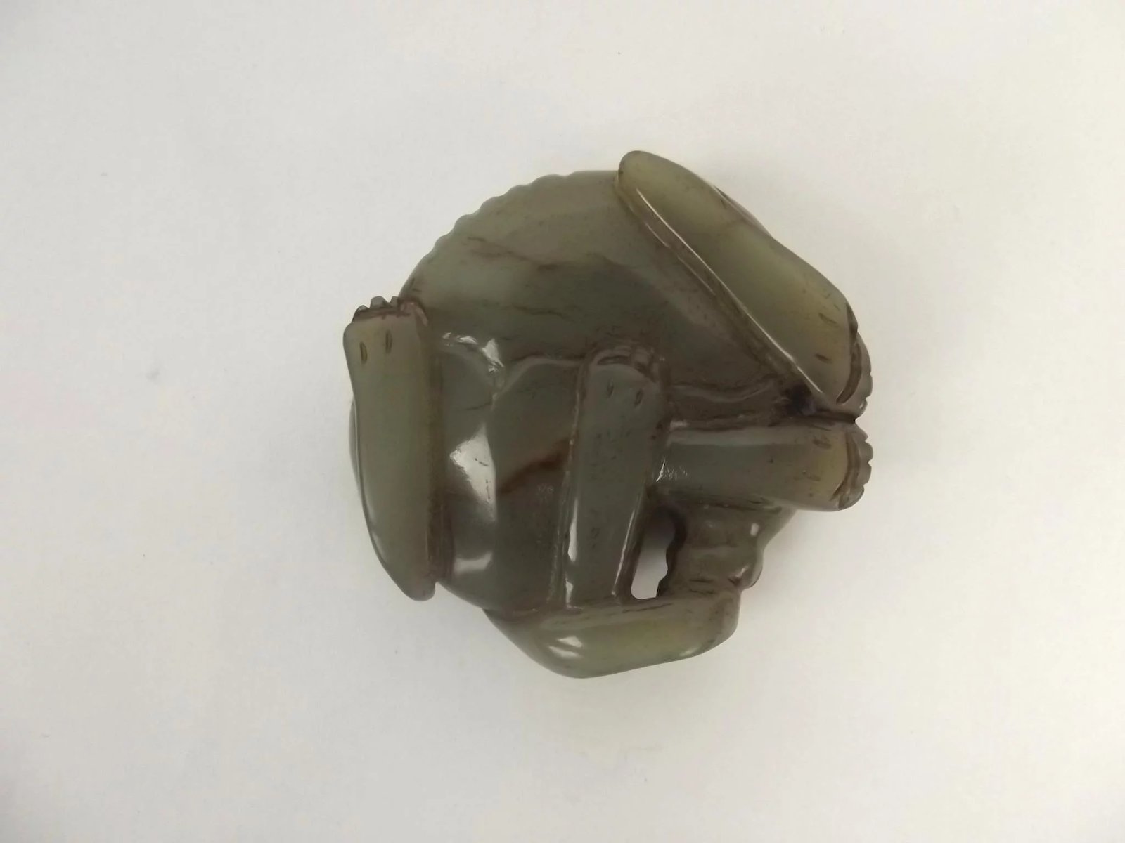 Chinese Nephrite Jade Round Dog Pendant - Image 7