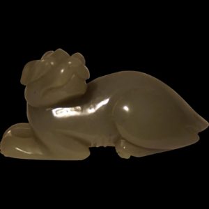 Chinese Qing Carved Jade Resting Dog
