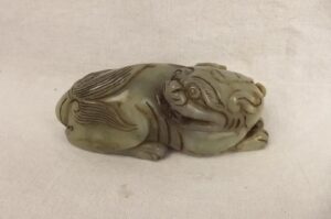 Chinese Qing Dynasty Nephrite Jade Carving Mythical Chi-lin Creature #2