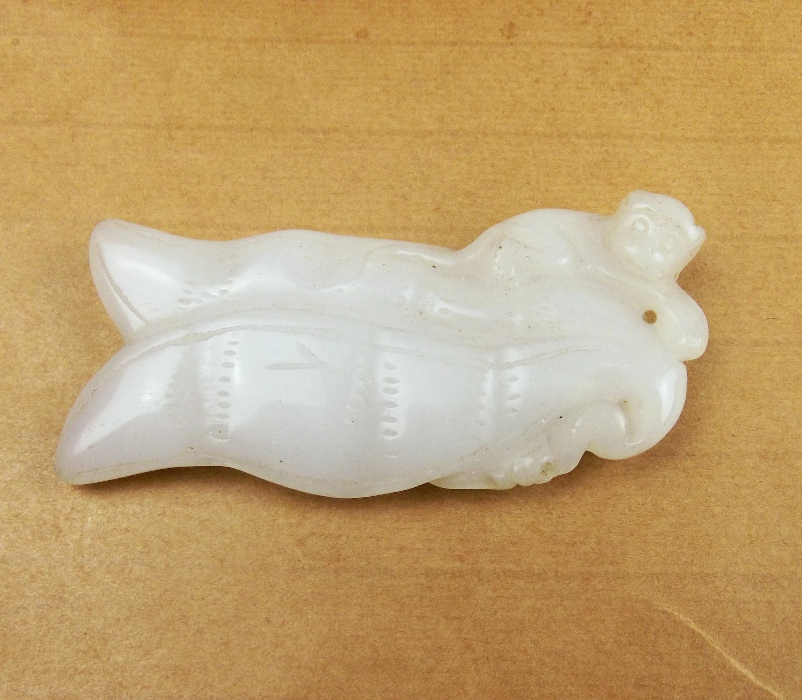 Chinese Qing Or Earlier Carved Tropical Fruit & Monkey Pendant - Image 2