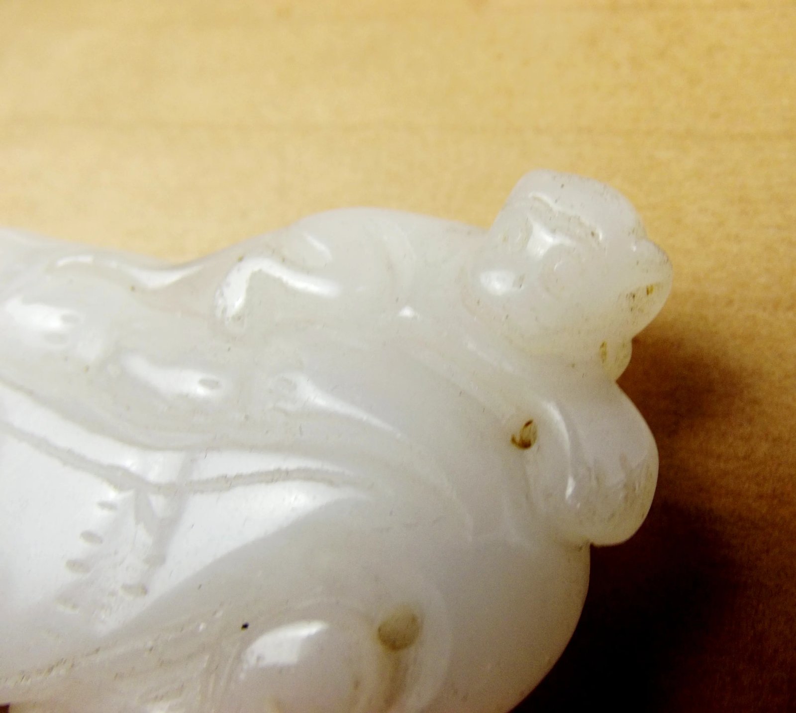 Chinese Qing Or Earlier Carved Tropical Fruit & Monkey Pendant - Image 3