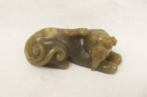 Chinese Qing Nephrite Jade Carving Mythical Chi-lin Creature #1