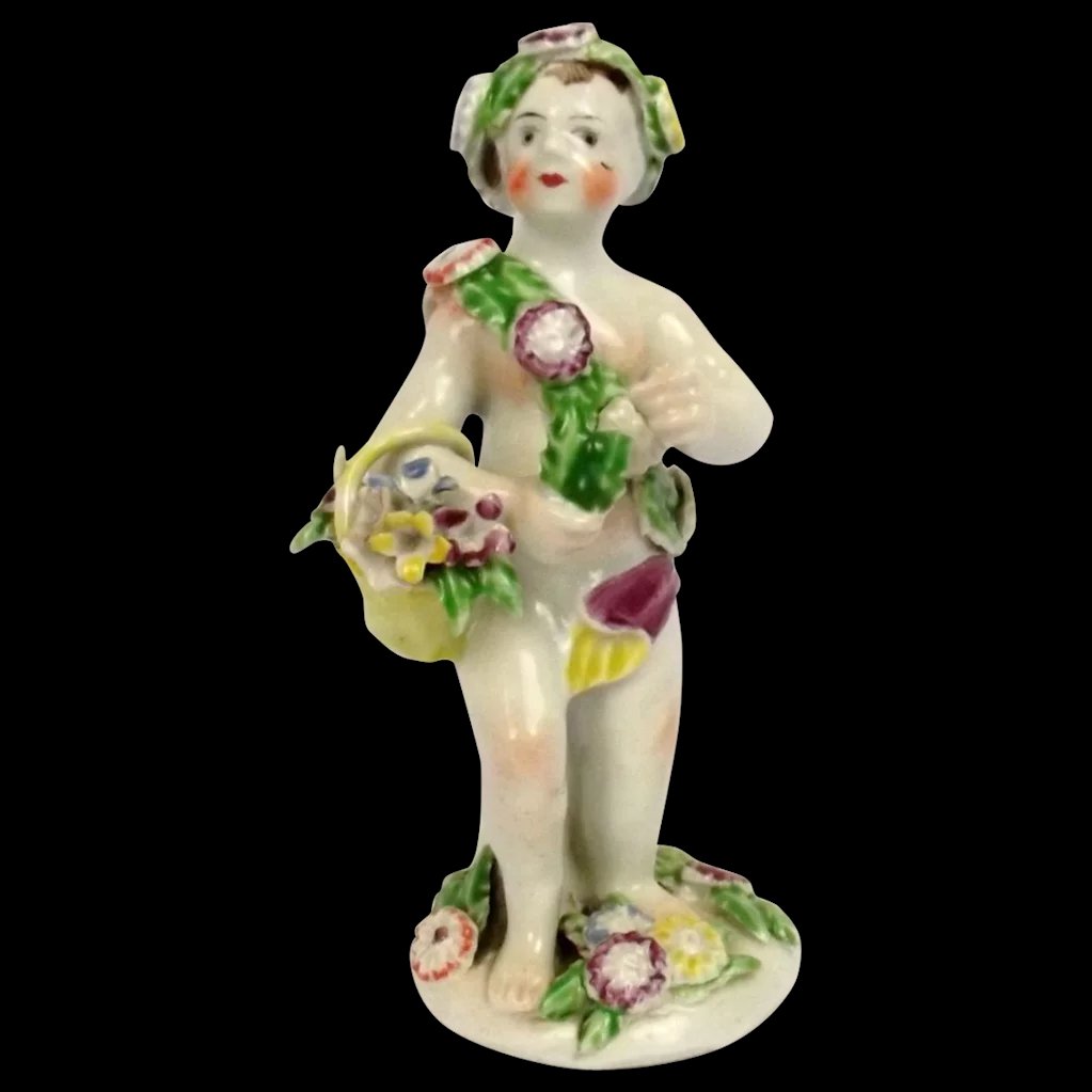 Circa 1770 Bow Cherub Figurine