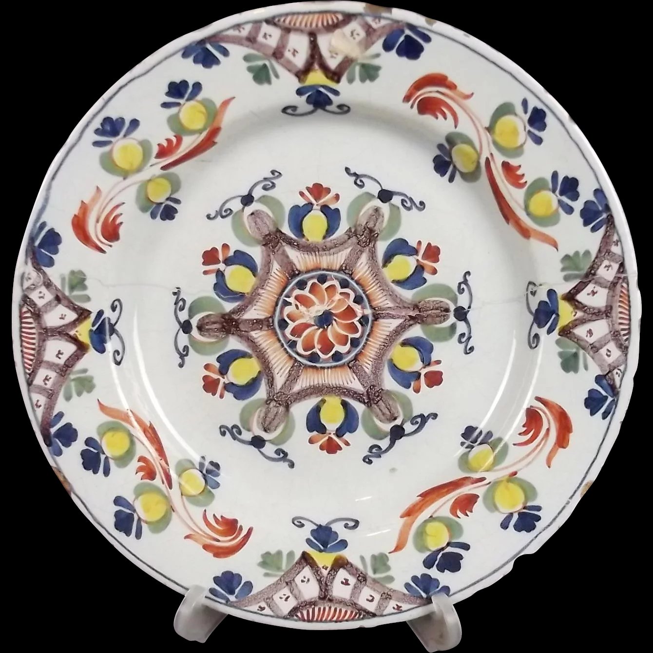 Circa 1790 Ann Gomm Lambeth Delftware Plate #2