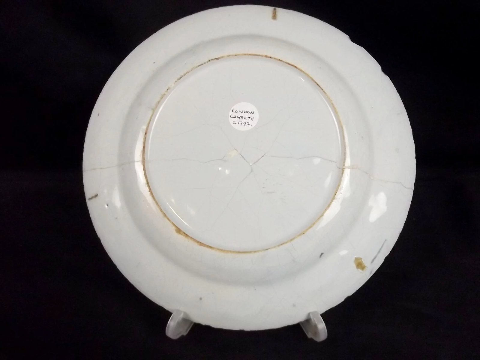 Circa 1790 Ann Gomm Lambeth Delftware Plate #2 - Image 8