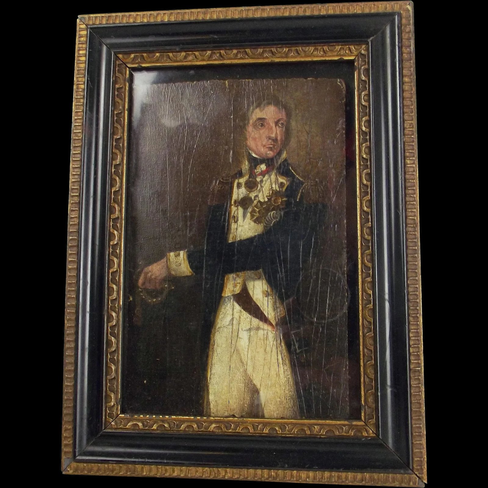 Circa 1800’s Oil On Board Portrait Of Lord Nelson After John Rising