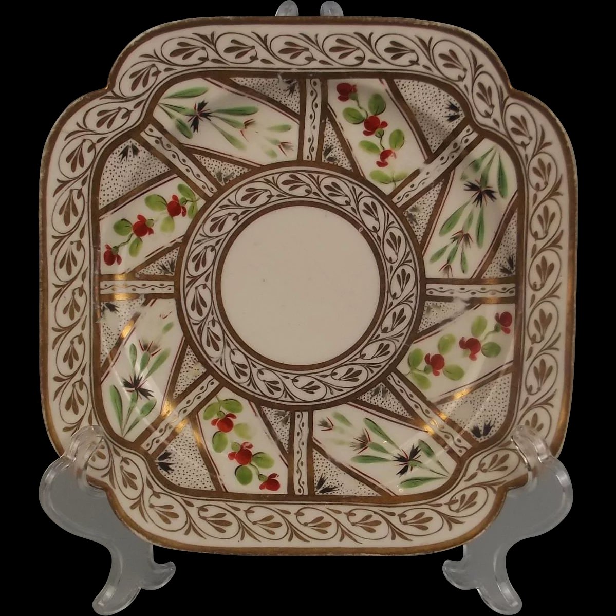 Circa 1810 Coalport Gilded Sandwich Plate