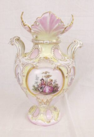 Circa 1840-60 German Dresden Rococo Revival Period Vase In The French Style
