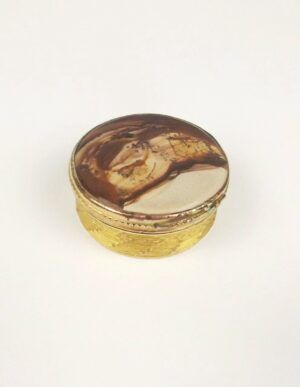Circa 1840 Silver Gilt & Agate Snuff Box
