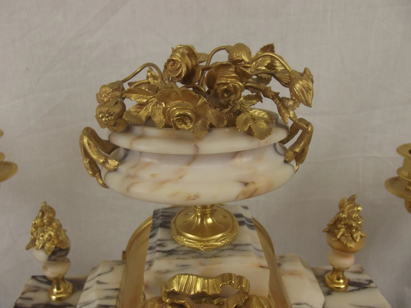 Circa 1860 Eight Day French Ormolu And Marble Clock And Garniture Set By A. D. Mougin - Image 4