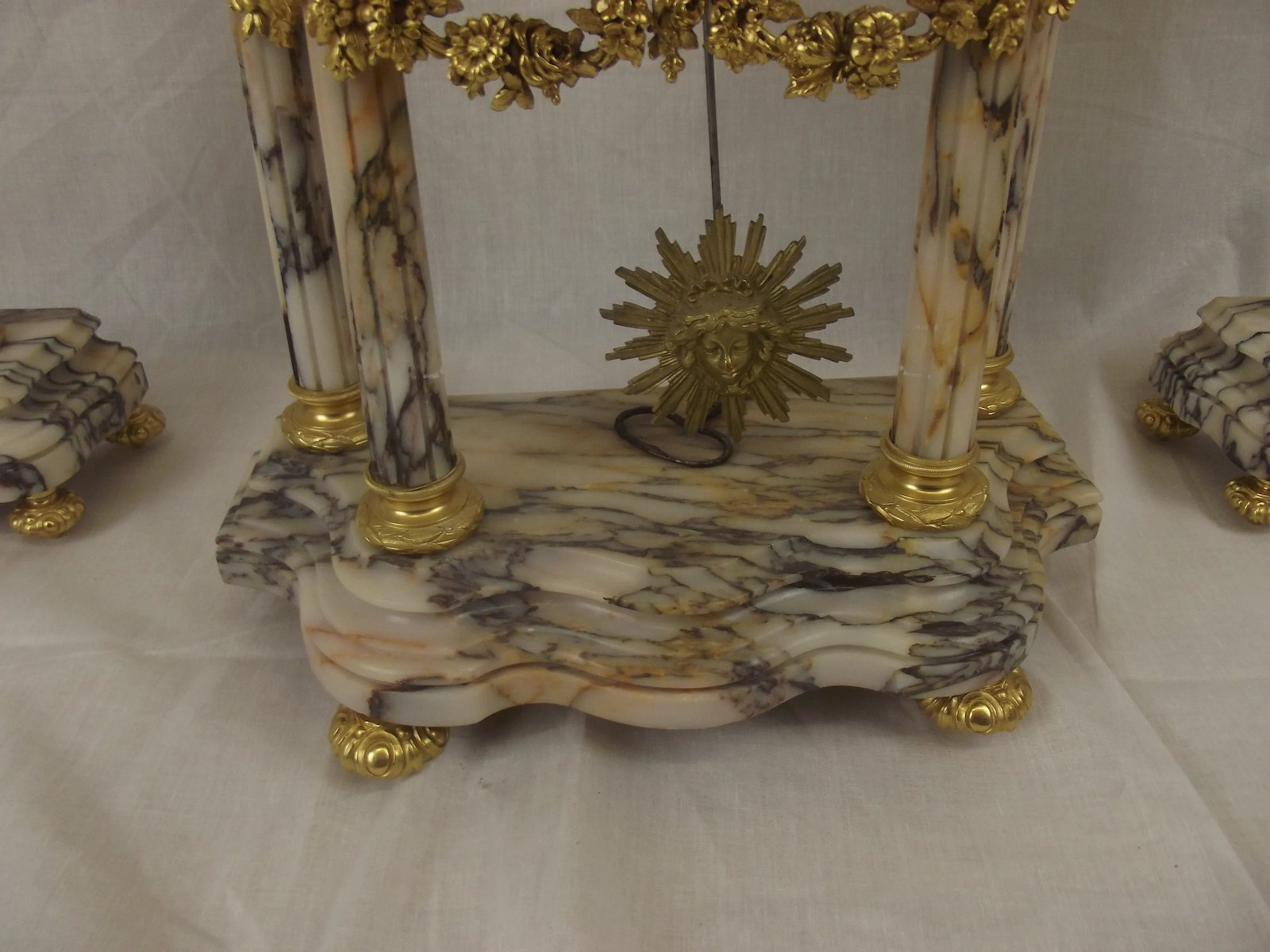 Circa 1860 Eight Day French Ormolu And Marble Clock And Garniture Set By A. D. Mougin - Image 6