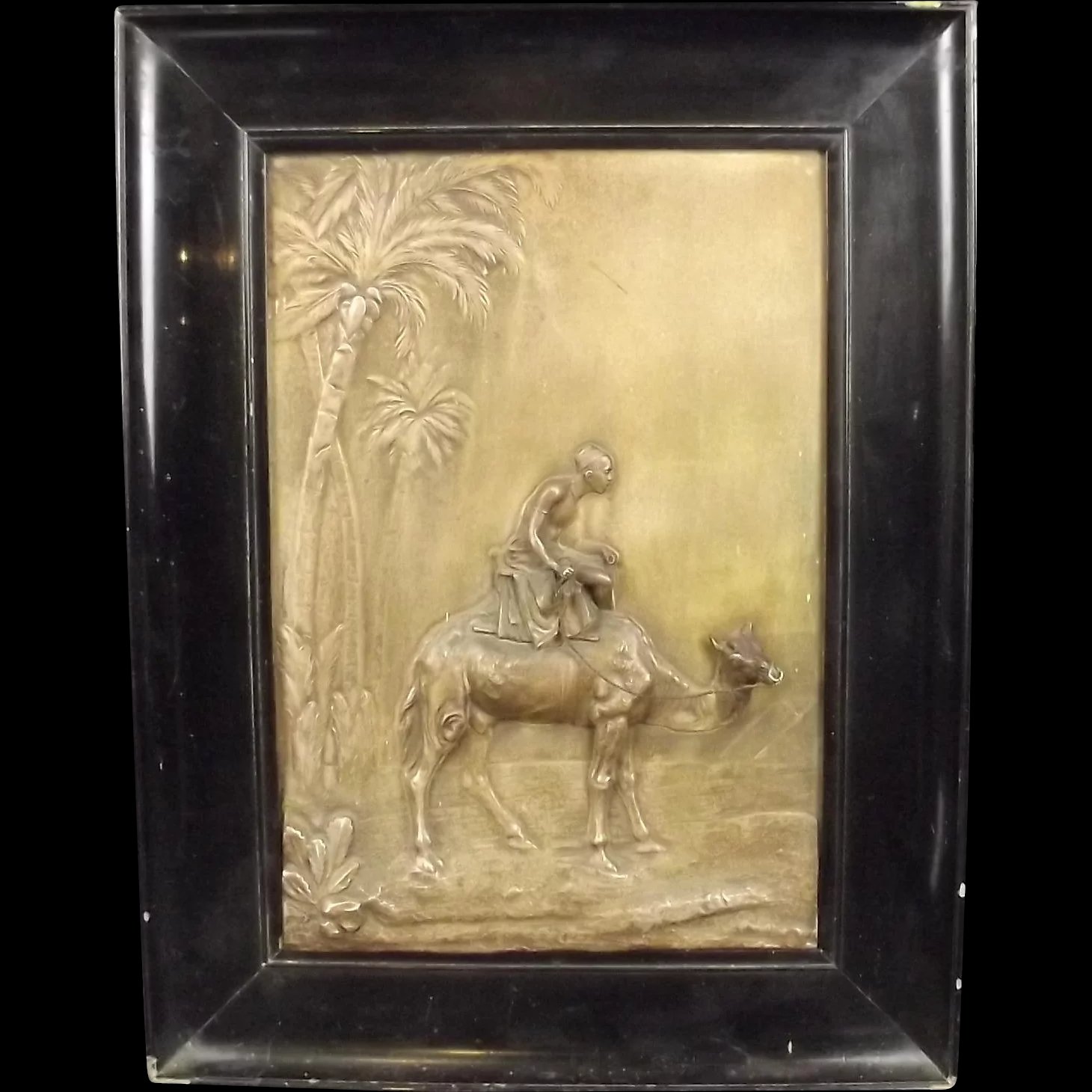 Circa 1880 Fine Framed Copper Egyptian scene