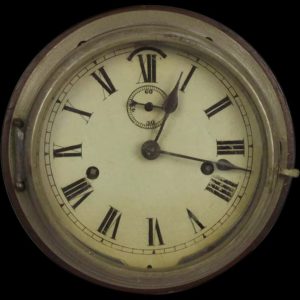 Circa 1880 Seth Thomas Mahogany Cased Ships Bulkhead Clock