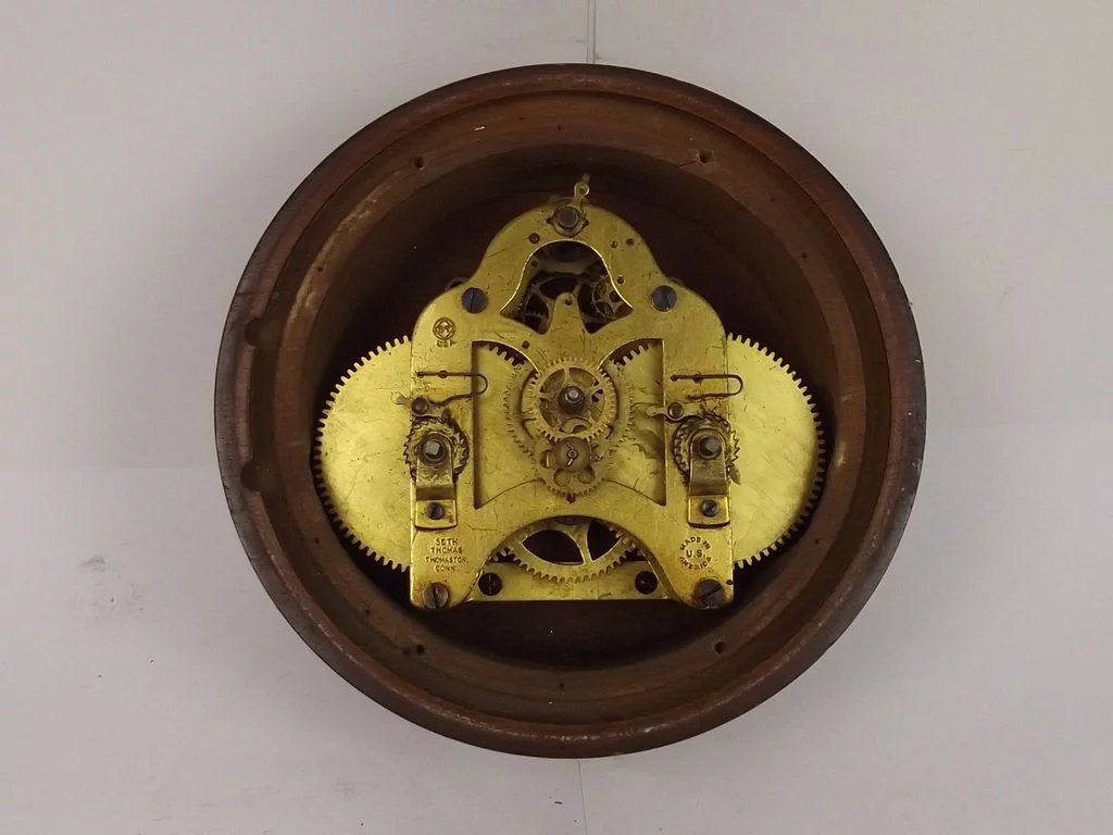 Circa 1880 Seth Thomas Mahogany Cased Ships Bulkhead Clock - Image 6