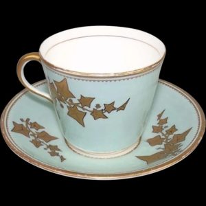 Circa 1880 Turquoise Gilt Cup & Saucer